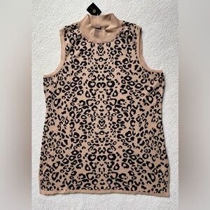 Leopard Print Sleeveless knit Top NWT